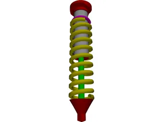 Coilover Suspension (Spring and Shock) 3D Model preview