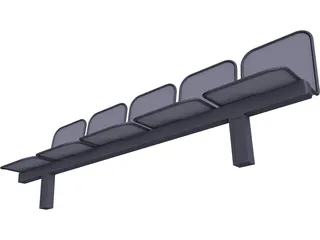 Airport Chairs 3D Model preview
