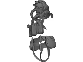 JSF USA Air Suit with Helmet 3D Model preview