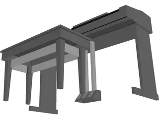 Electronic Keyboard 3D Model preview