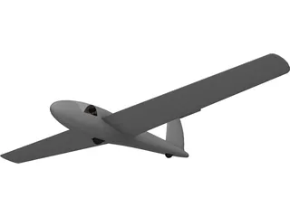 Sailplane Glider 3D Model preview