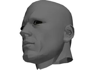 Male Adult Head 3D Model preview