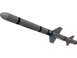 RIM-7 Sea Sparrow Missile 3D Model preview