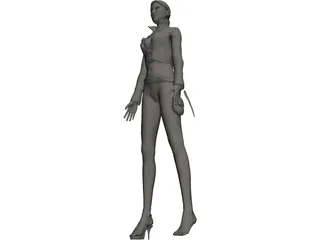 Pirate Woman 3D Model preview