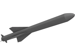 Exocet Missile 3D Model preview