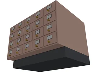 Card Catalogue 3D Model preview