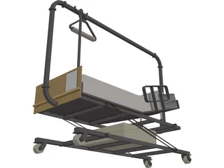 Hospital Bed 3D Model preview