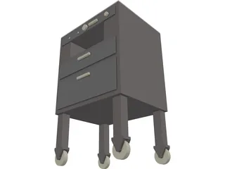 Hospital Bedside Console 3D Model preview