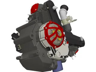 Honda CBR Blackbird 1100DS Engine 3D Model preview