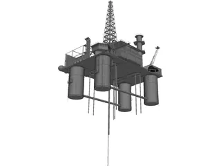 Oil Platform 3D Model preview