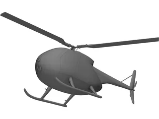 Hughes 500 3D Model preview