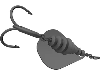 Spinner Fishing Lure 3D Model preview