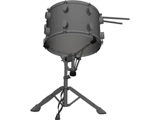 Snare Drum with Stand 3D Model preview