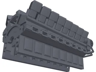 RK215 Diesel Engine 3D Model preview