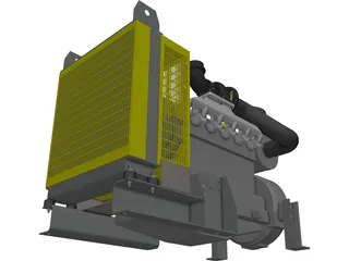 John Deere Engine 3D Model preview