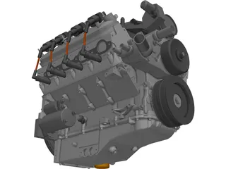 GM LS3 Engine 3D Model preview