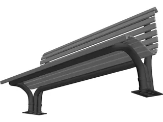 Park Bench 3D Model preview