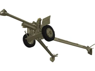 M101A1 Howitzer 3D Model preview