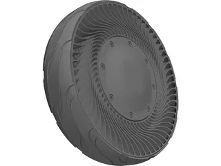 Airless Tire 3D Model preview