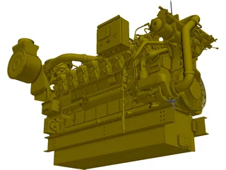 Caterpillar C35 Engine 3D Model preview
