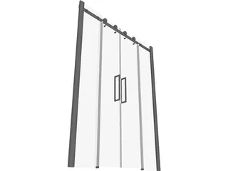 Glass Door 3D Model preview