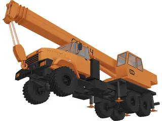 KrAZ 63221 with KTA-25 Crane 3D Model preview