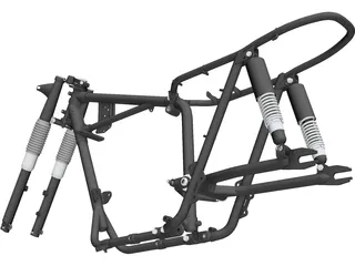 Triumph T120 Motorcycle Frame (1968) 3D Model preview