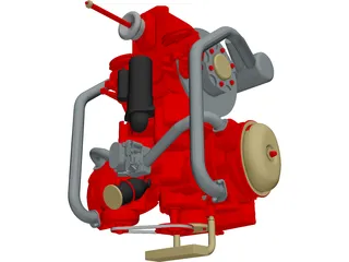 2CV Engine 3D Model preview