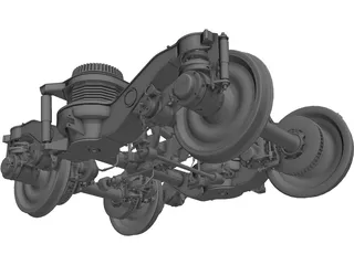 Train Bogie Y32 3D Model preview