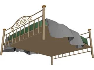 Iron Bed 3D Model preview
