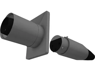 XLR Female Plug and Male Socket 3D Model preview
