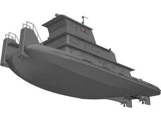 Tug-Push Boat 3D Model preview