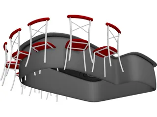 Roulette Table 3D Model preview