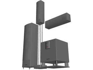 Home Cinema Set Pioneer 3D Model preview