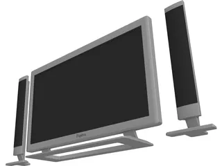Fujitsu PlasmaVision TV 3D Model preview