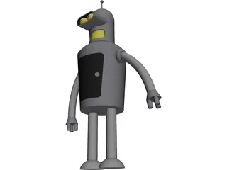 Futurama Bender 3D Model preview
