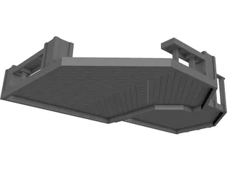Custom Wood Deck 3D Model preview