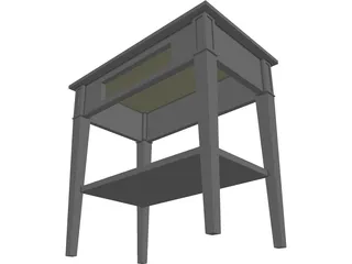 Walnut Nightstand 3D Model preview