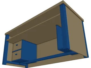 Desk School 3D Model preview