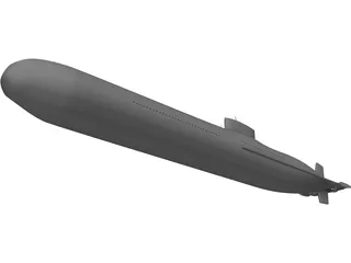 Typhoon Class (Type 941) Submarine 3D Model preview