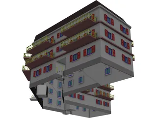 Apartment Building 3D Model preview