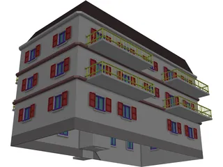 Apartment Building 3D Model preview