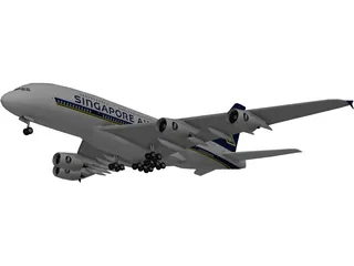 Airbus A380-800 3D Model preview
