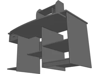 Computer Desk 3D Model preview