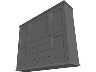 Entertainment Center 3D Model preview