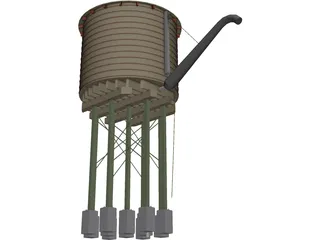 Water Tower 3D Model preview