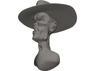 Cowboy Head 3D Model preview