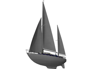 Sailboat 3D Model preview