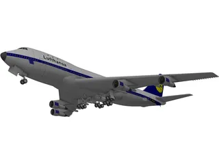 Boeing 747-400 Lufthansa 3D Model preview
