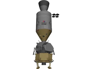 Apollo Pack Service + LEM 3D Model preview